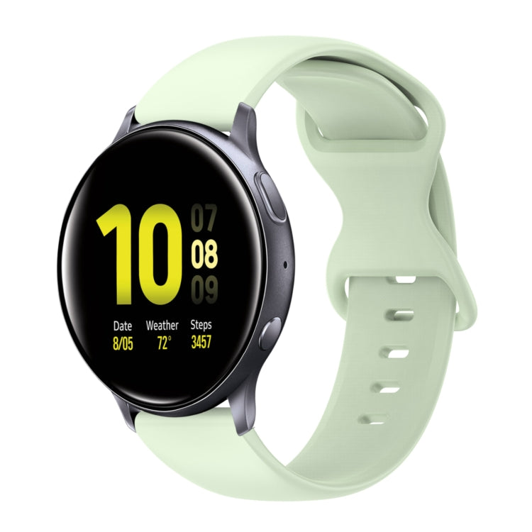 20mm Butterfly Buckle Solid Color Silicone Watch Band, For Samsung Galaxy Watch 4 44mm, For Samsung Galaxy Watch 4 Classic 46mm, For Samsung Galaxy Watch 4 Classic 42mm, For Samsung Galaxy Watch Active 2