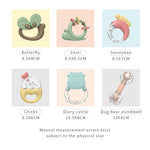 MoFun 2029A 2 in 1 Baby Rattle & Teether 6-piece Set with Whale Storage Box, 2029A