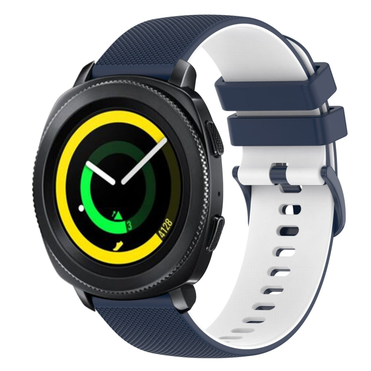 20mm Checkered Two-Color Silicone Watch Band, For Samsung Gear Sport, For Samsung Gear S2 Classic