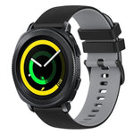 20mm Checkered Two-Color Silicone Watch Band, For Samsung Gear Sport, For Samsung Gear S2 Classic