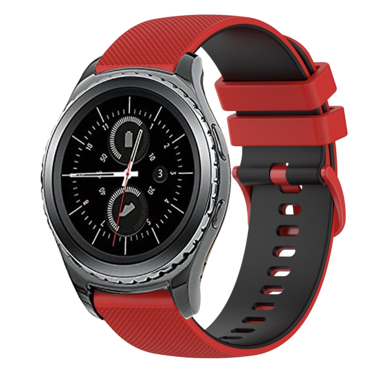 20mm Checkered Two-Color Silicone Watch Band, For Samsung Gear Sport, For Samsung Gear S2 Classic