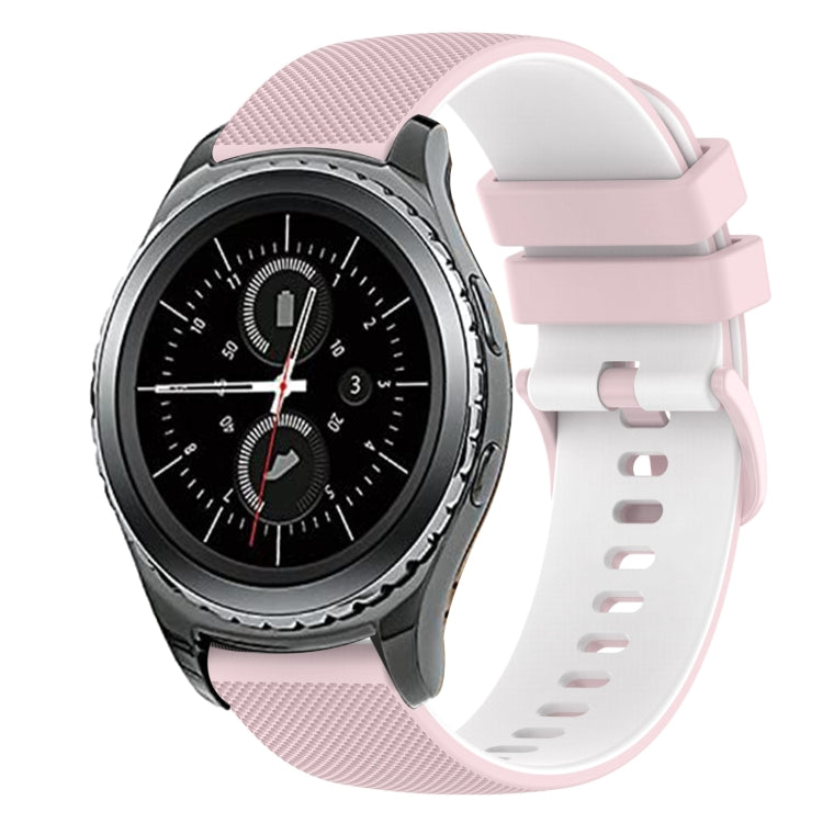 20mm Checkered Two-Color Silicone Watch Band, For Samsung Gear Sport, For Samsung Gear S2 Classic