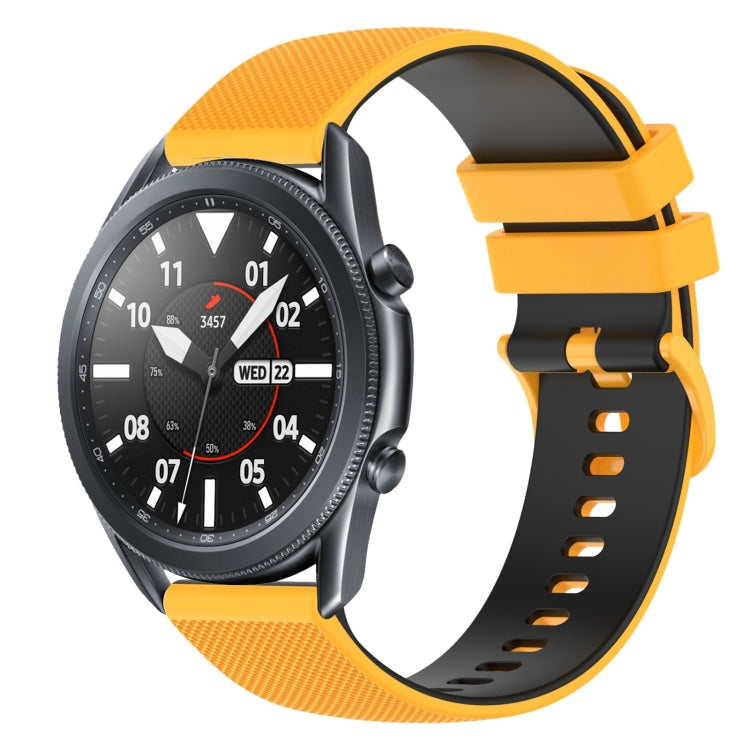 22mm Checkered Two-Color Silicone Watch Band, For Samsung Galaxy Watch3 45mm, For Samsung Galaxy Watch 46mm, For Samsung Gear S3 Classic, For Samsung Gear S3 Frontier
