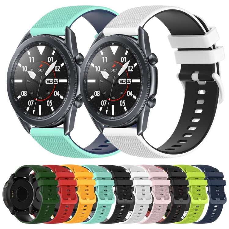 22mm Checkered Two-Color Silicone Watch Band, For Samsung Galaxy Watch3 45mm, For Samsung Galaxy Watch 46mm, For Samsung Gear S3 Classic, For Samsung Gear S3 Frontier