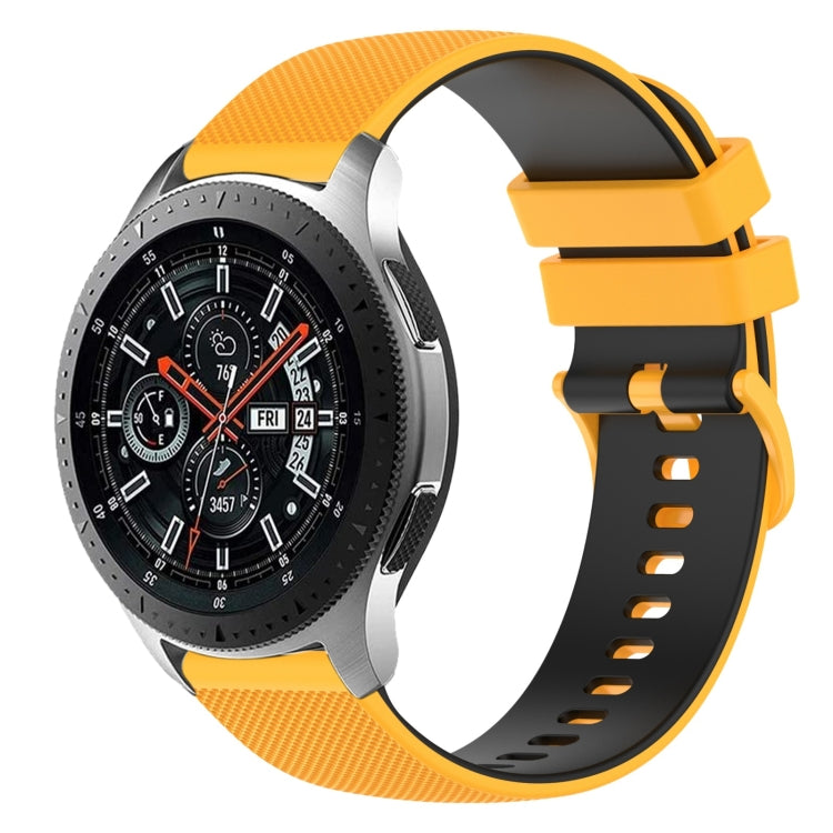 22mm Checkered Two-Color Silicone Watch Band, For Samsung Galaxy Watch3 45mm, For Samsung Galaxy Watch 46mm, For Samsung Gear S3 Classic, For Samsung Gear S3 Frontier