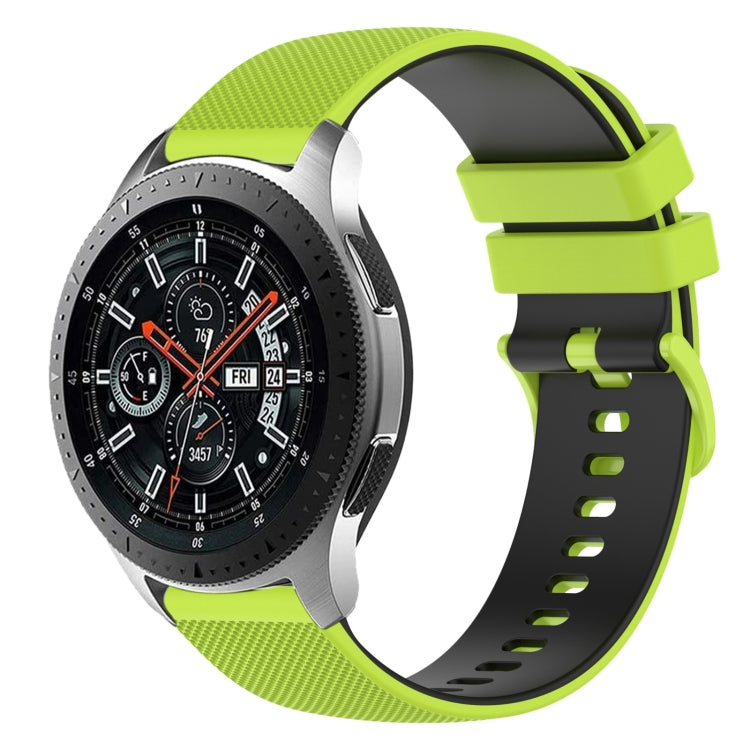 22mm Checkered Two-Color Silicone Watch Band, For Samsung Galaxy Watch3 45mm, For Samsung Galaxy Watch 46mm, For Samsung Gear S3 Classic, For Samsung Gear S3 Frontier