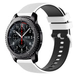 22mm Checkered Two-Color Silicone Watch Band, For Samsung Galaxy Watch3 45mm, For Samsung Galaxy Watch 46mm, For Samsung Gear S3 Classic, For Samsung Gear S3 Frontier