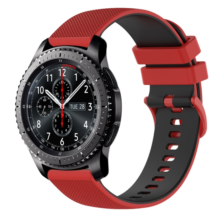 22mm Checkered Two-Color Silicone Watch Band, For Samsung Galaxy Watch3 45mm, For Samsung Galaxy Watch 46mm, For Samsung Gear S3 Classic, For Samsung Gear S3 Frontier