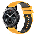 22mm Checkered Two-Color Silicone Watch Band, For Samsung Galaxy Watch3 45mm, For Samsung Galaxy Watch 46mm, For Samsung Gear S3 Classic, For Samsung Gear S3 Frontier