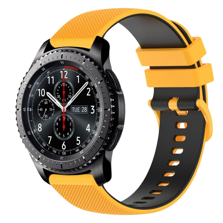 22mm Checkered Two-Color Silicone Watch Band, For Samsung Galaxy Watch3 45mm, For Samsung Galaxy Watch 46mm, For Samsung Gear S3 Classic, For Samsung Gear S3 Frontier