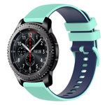 22mm Checkered Two-Color Silicone Watch Band, For Samsung Galaxy Watch3 45mm, For Samsung Galaxy Watch 46mm, For Samsung Gear S3 Classic, For Samsung Gear S3 Frontier