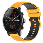 22mm Checkered Two-Color Silicone Watch Band, For Amazfit 2 Stratos