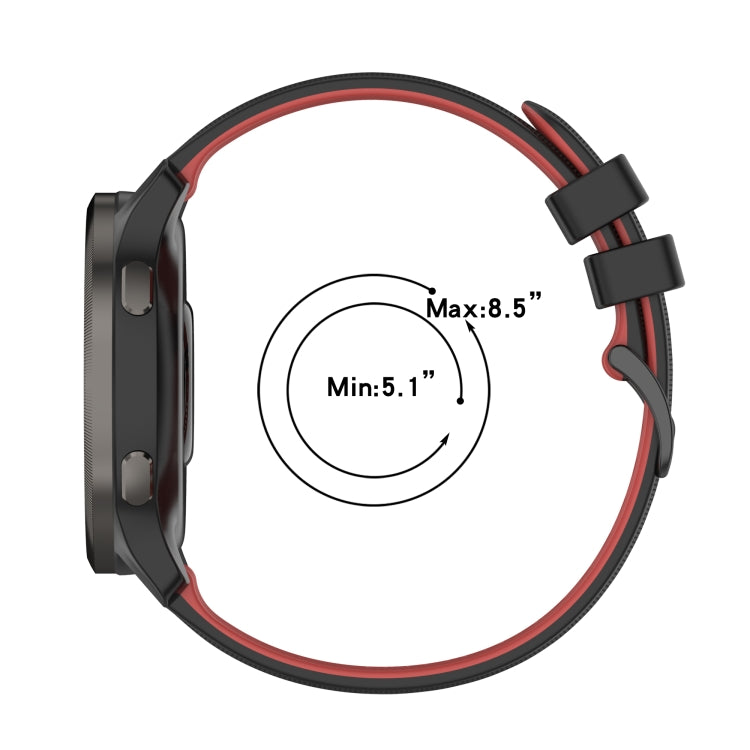 22mm Checkered Two-Color Silicone Watch Band, For Amazfit 2 Stratos