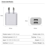 شاحن USB صغير بمنافذ مزدوجة مع كابل بيانات USB إلى Type-C، قابس أستراليا، قابس أستراليا + كابل Type-C