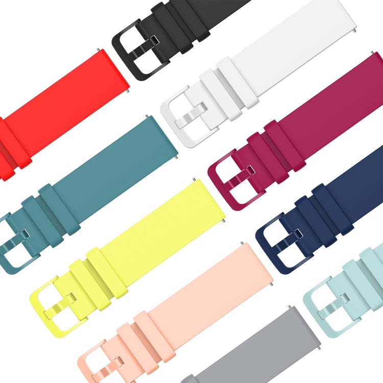 22mm Solid Color Soft Silicone Watch Band, For Amazfit 2 Stratos