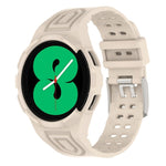 Armor Integrated TPU Double-Pin Buckle Smart Watch Band, For Samsung Galaxy Watch4 40mm, For Samsung Galaxy Watch4 Classic 46mm