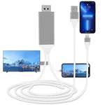 كابل محول 2 متر 1080P من 8 دبابيس إلى HDMI، متوافق مع محول iPhone إلى HDMI، 8 دبابيس
