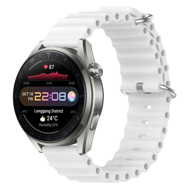 22mm Ocean Style Silicone Solid Color Watch Band, For Huawei Watch 3 Pro New