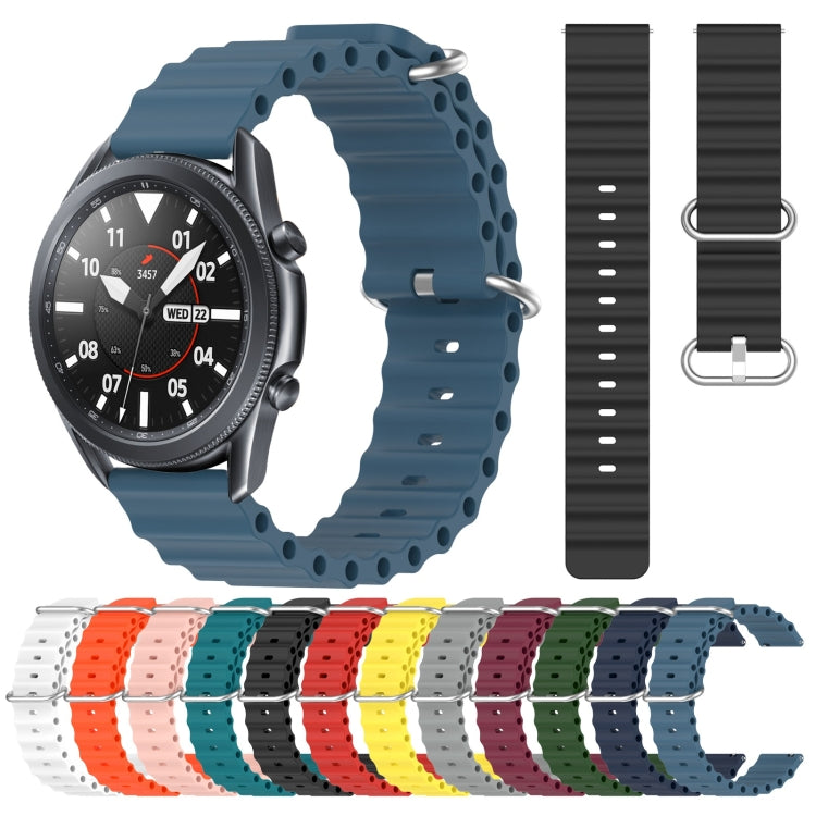 22mm Ocean Style Silicone Solid Color Watch Band, For Samsung Galaxy Watch3 45mm, For Samsung Galaxy Watch 46mm, For Samsung Gear S3 Classic, For Samsung Gear S3 Frontier