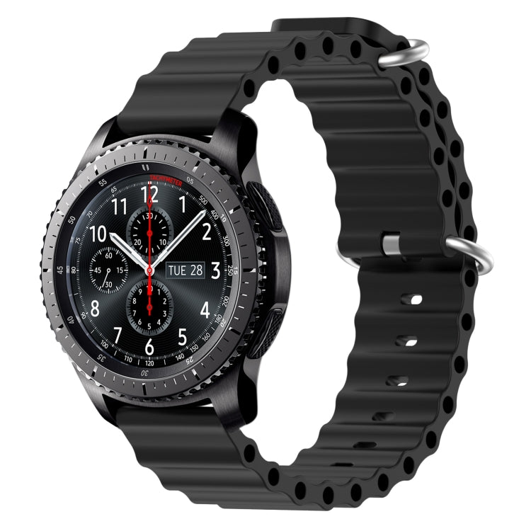22mm Ocean Style Silicone Solid Color Watch Band, For Samsung Galaxy Watch3 45mm, For Samsung Galaxy Watch 46mm, For Samsung Gear S3 Classic, For Samsung Gear S3 Frontier