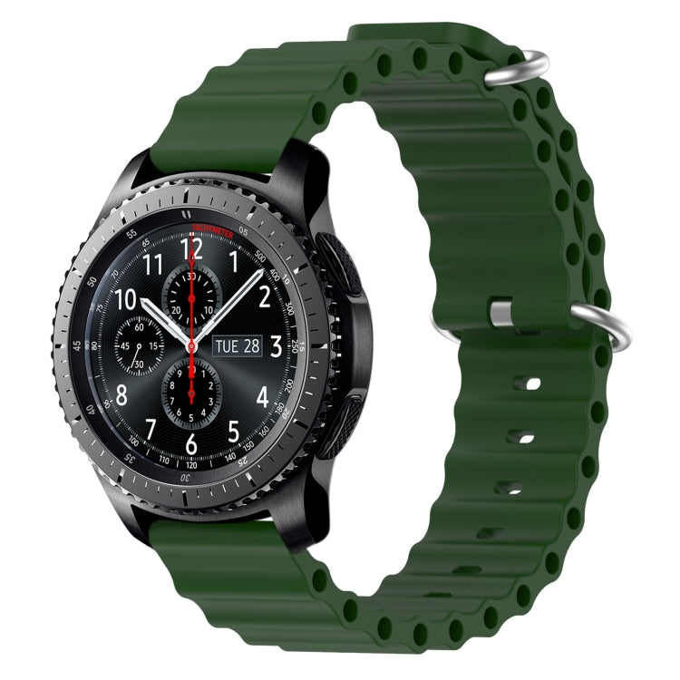 22mm Ocean Style Silicone Solid Color Watch Band, For Samsung Galaxy Watch3 45mm, For Samsung Galaxy Watch 46mm, For Samsung Gear S3 Classic, For Samsung Gear S3 Frontier