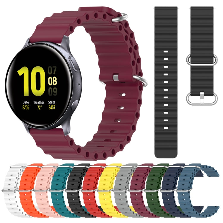 20mm Ocean Style Silicone Solid Color Watch Band, For Samsung Galaxy Watch Active 2 44mm, For Samsung Galaxy Watch 42mm