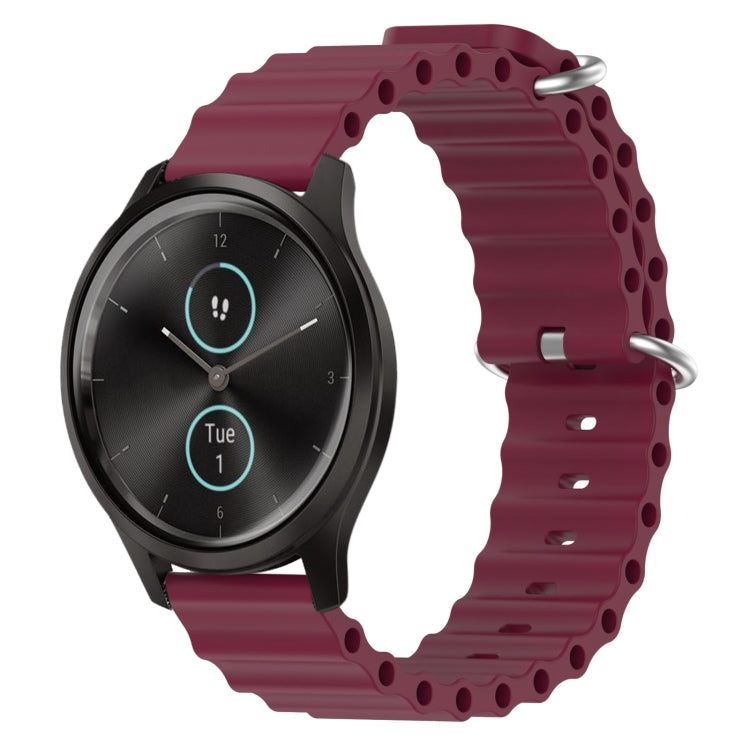 20mm Ocean Style Silicone Solid Color Watch Band, For Garmin Garminmove Style, For Garmin Forerunner 645 Music