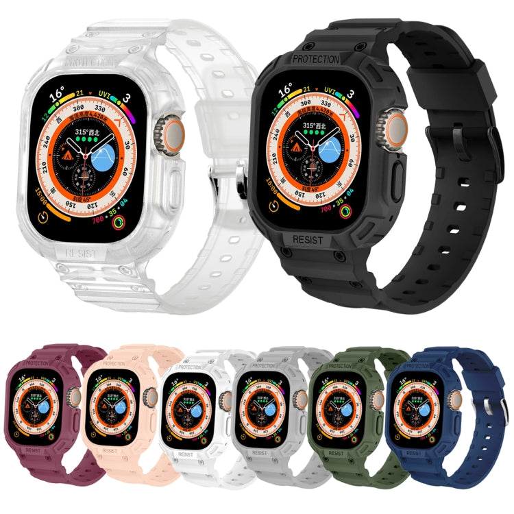 For Apple Watch Ultra 3 / 2 / 1 49mm JUNSUNMAY Integrated TPU Case Adjustable Elastic Watch Band