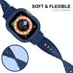 For Apple Watch Ultra 3 / 2 / 1 49mm JUNSUNMAY Integrated TPU Case Adjustable Elastic Watch Band