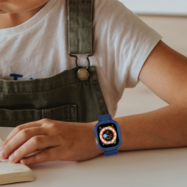 For Apple Watch Ultra 3 / 2 / 1 49mm JUNSUNMAY Integrated TPU Case Adjustable Elastic Watch Band