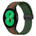 Folding Magnetic Clasp Silicone Watch Band, For Samsung Galaxy Watch 5 44mm, For Samsung Galaxy Watch 5 40mm, For Samsung Galaxy Watch 4 44mm, For Samsung Galaxy Watch 4 40mm