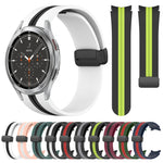 Folding Magnetic Clasp Silicone Watch Band, For Samsung Galaxy Watch 4 Classic 46mm, For Samsung Galaxy Watch 4 Classic 42mm