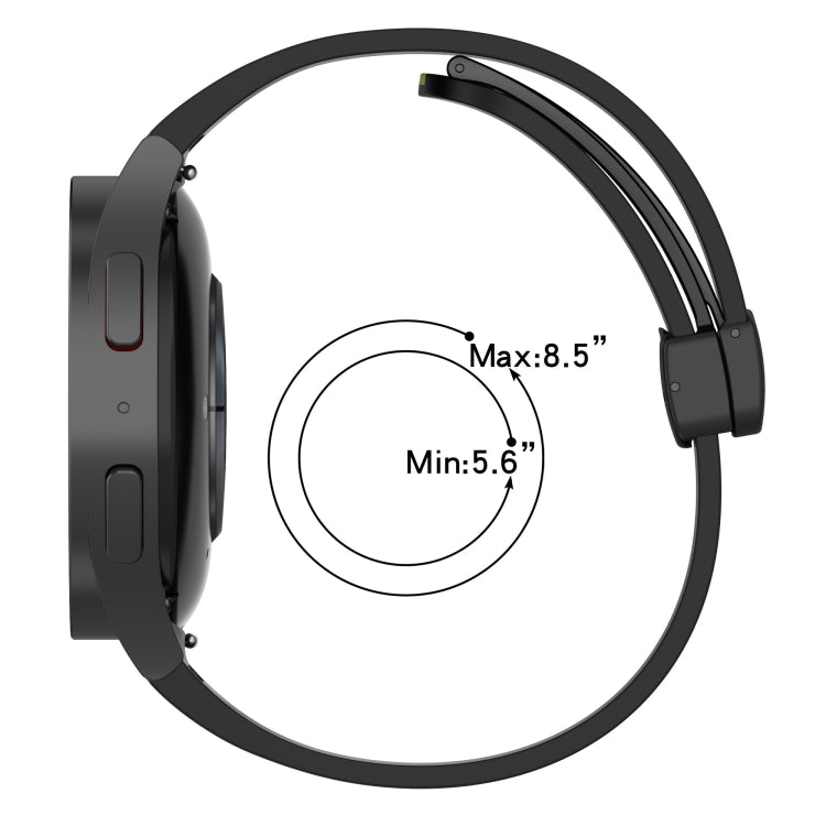 Folding Magnetic Clasp Silicone Watch Band, For Samsung Galaxy Watch 4 Classic 46mm, For Samsung Galaxy Watch 4 Classic 42mm