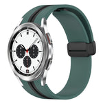 Folding Magnetic Clasp Silicone Watch Band, For Samsung Galaxy Watch 4 Classic 46mm, For Samsung Galaxy Watch 4 Classic 42mm