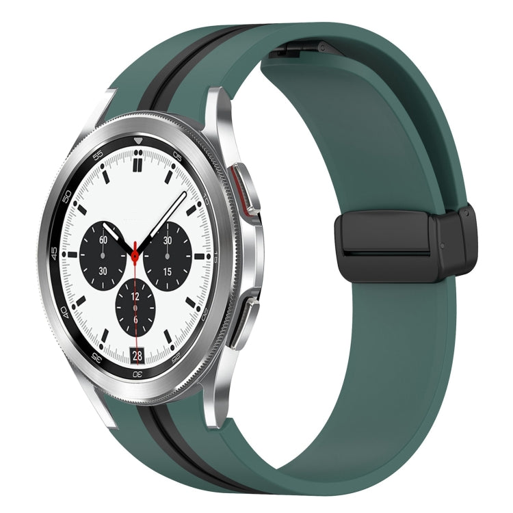 Folding Magnetic Clasp Silicone Watch Band, For Samsung Galaxy Watch 4 Classic 46mm, For Samsung Galaxy Watch 4 Classic 42mm