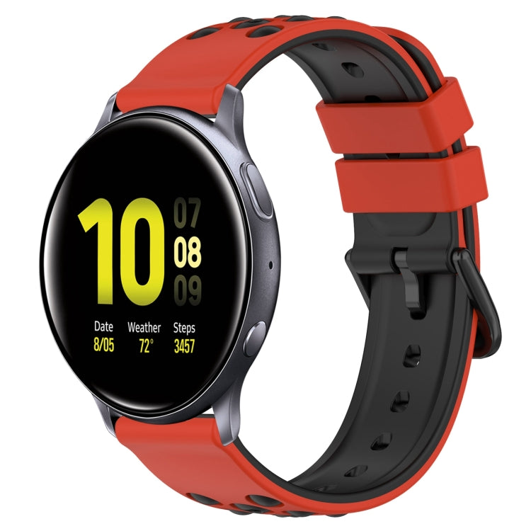 20mm Two-Color Porous Silicone Watch Band, For Samsung Galaxy Watch Active2 44mm, For Samsung Galaxy Watch 42mm