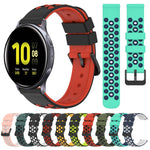 20mm Two-Color Porous Silicone Watch Band, For Samsung Galaxy Watch Active2 44mm, For Samsung Galaxy Watch 42mm