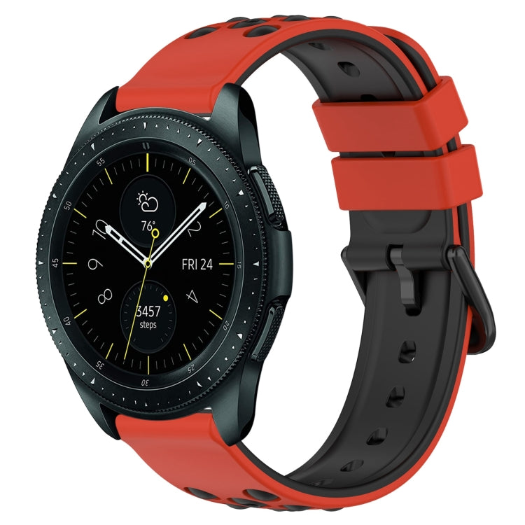 20mm Two-Color Porous Silicone Watch Band, For Samsung Galaxy Watch Active2 44mm, For Samsung Galaxy Watch 42mm