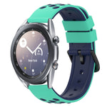 22mm Two-Color Porous Silicone Watch Band, For Samsung Galaxy Watch3 45mm, For Samsung Galaxy Watch 46mm, For Samsung Gear S3 Classic, For Samsung Gear S3 Frontier