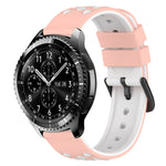 22mm Two-Color Porous Silicone Watch Band, For Samsung Galaxy Watch3 45mm, For Samsung Galaxy Watch 46mm, For Samsung Gear S3 Classic, For Samsung Gear S3 Frontier
