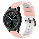 22mm Two-Color Porous Silicone Watch Band, For Samsung Galaxy Watch3 45mm, For Samsung Galaxy Watch 46mm, For Samsung Gear S3 Classic, For Samsung Gear S3 Frontier