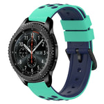 22mm Two-Color Porous Silicone Watch Band, For Samsung Galaxy Watch3 45mm, For Samsung Galaxy Watch 46mm, For Samsung Gear S3 Classic, For Samsung Gear S3 Frontier