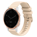 18mm Wavy Dotted Solid-Color Silicone Watch Band, For Garmin Vivoactive 4S