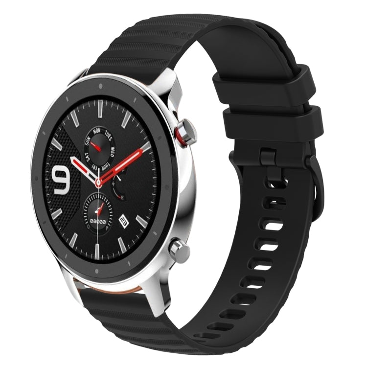 22mm Wavy Dotted Solid-Color Silicone Watch Band, For Amazfit GTR 4, For Amazfit GTR 3, For Amazfit GTR 3 Pro, For Amazfit GTR 2e