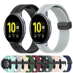 20mm Solid Color Magnetic Clasp Silicone Watch Band, For Samsung Galaxy Watch Active2 44mm, For Samsung Galaxy Watch 42mm