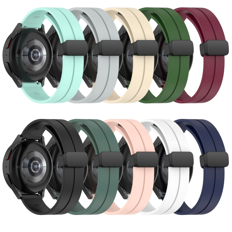 20mm Solid Color Magnetic Clasp Silicone Watch Band, For Samsung Galaxy Watch Active2 44mm, For Samsung Galaxy Watch 42mm