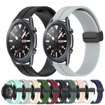 22mm Solid Color Magnetic Clasp Silicone Watch Band, For Samsung Galaxy Watch3 45mm, For Samsung Galaxy Watch 46mm, For Samsung Gear S3 Classic, For Samsung Gear S3 Frontier