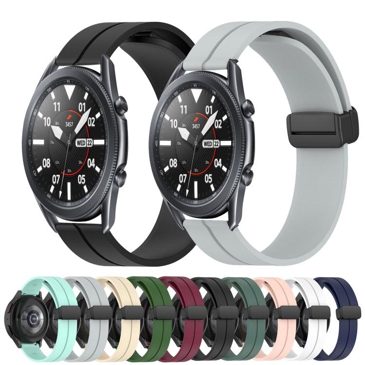 22mm Solid Color Magnetic Clasp Silicone Watch Band, For Samsung Galaxy Watch3 45mm, For Samsung Galaxy Watch 46mm, For Samsung Gear S3 Classic, For Samsung Gear S3 Frontier