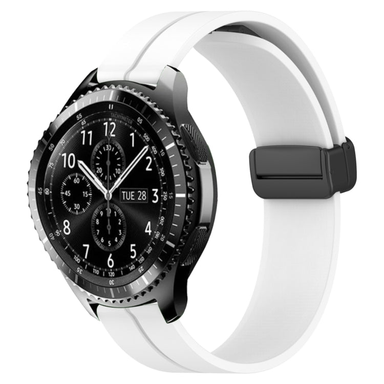 22mm Solid Color Magnetic Clasp Silicone Watch Band, For Samsung Galaxy Watch3 45mm, For Samsung Galaxy Watch 46mm, For Samsung Gear S3 Classic, For Samsung Gear S3 Frontier