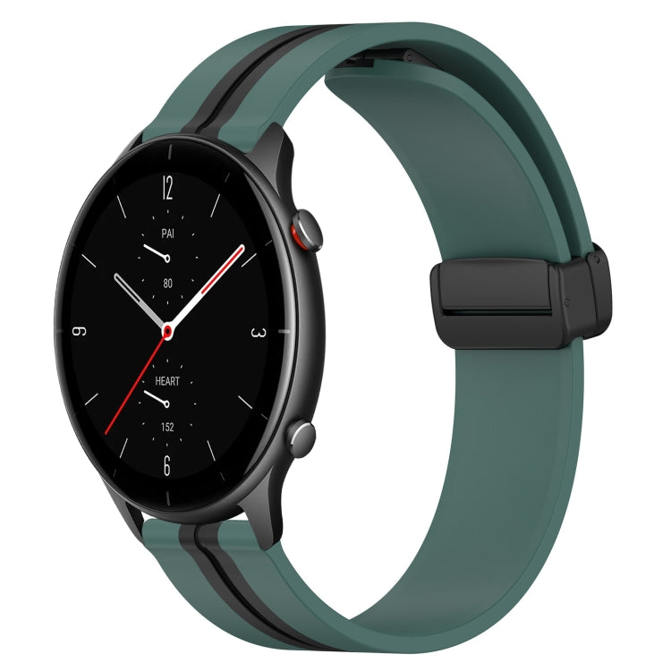 22mm Folding Magnetic Clasp Silicone Watch Band, For Amazfit GTR 4, For Amazfit GTR 3, For Amazfit GTR 3 Pro, For Amazfit GTR 2e